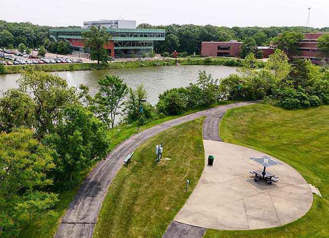 Aerial view of new solar table.
